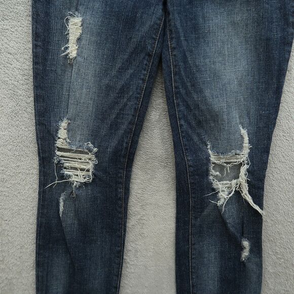 Harper Jeans Women's Size 27 Blue Low-Rise Skinny Denim 28" Inseam Distressed - Picture 9 of 15